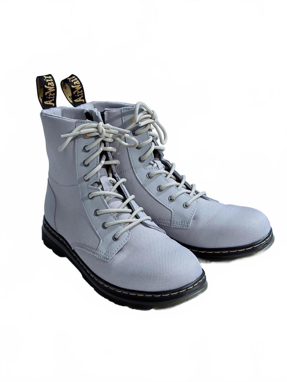 Dr. Martens Combs Cool Grey Nylon 8-Eye Boots - Men’s 6 / Women’s 7 - EU 38